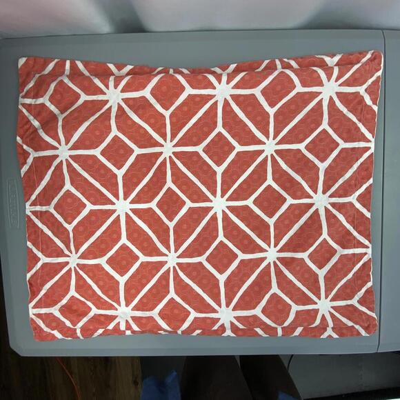 Trina Turk Coral & White Chic Geometric Decorative Pillow Covers - Set of 2 - Picture 5 of 12